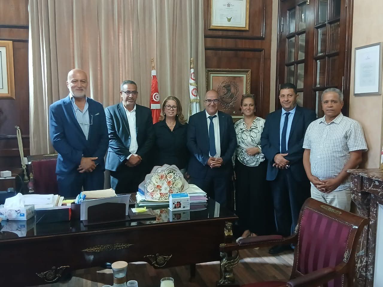 The Dean of the National Bar Association received Professor Najat Brahmi, some Tunisian female lawyers, and a group of promising young professionals in the legal field.
