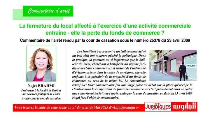 Does the closure of the premises used for a commercial activity result in the loss of the business?